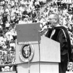 Pres. Lyndon Johnson elviereing "Great Society" Speech at UM Commencement, 1964